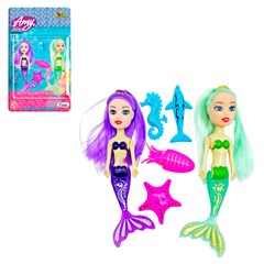 Boneca amy sereia 2pcs c/4 acessorios 14cm   cx:00120