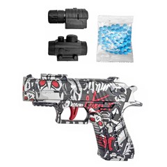 Arma lanca bolas de gel c/laser 16cm         cx:048