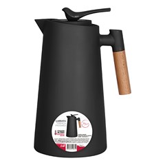 Garrafa termica 1l bird preta alca madeira       cx:012