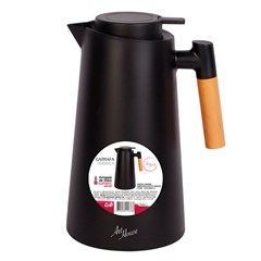 Garrafa termica 1l malta preta alca madeira        cx:012