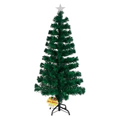 Arvore iluminada 150cm 160galhos 24leds b/f fibra optica bq bivolt   cx:001