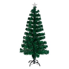 Arvore iluminada 150cm 160galhos 24leds b/f fibra optica bq bivolt   cx:001