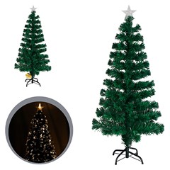 Arvore iluminada 150cm 160galhos 24leds b/f fibra optica bq bivolt   cx:001