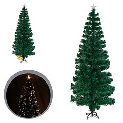 Arvore iluminada 180cm 210galhos 24leds b/f fibra optica bq bivolt   cx:001