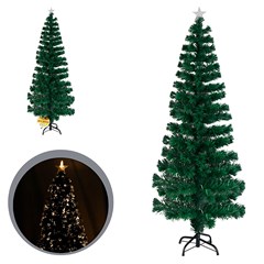 Arvore iluminada 210cm 250galhos 24leds b/f fibra optica bq bivolt   cx:001
