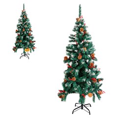 Arvore nevada decorada elegance 150cm 350galhos b/f  cx:001