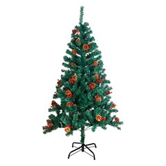 Arvore verde decorada elegance 150cm 350galhos b/f  cx:001