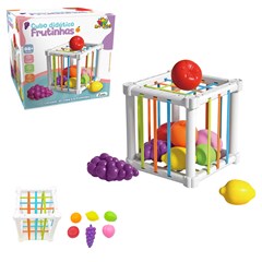 Cubo baby sensorial corda elastica e 6 fruti cx:012
