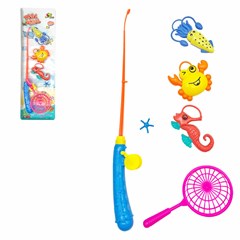 Varinha pega peixe c/3 peixes e rede         cx:024