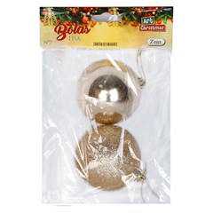 Bola saq lisa 7cm 2pcs champanhe             cx:024