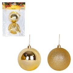 Bola saq lisa 7cm 2pcs dourada               cx:024