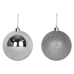 Bola saq lisa 7cm 2pcs prata                 cx:024