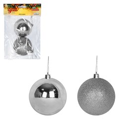 Bola saq lisa 7cm 2pcs prata                 cx:024