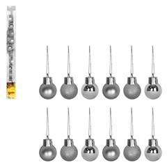 Bola tb lisa 2,5cm 12pcs prata               cx:048