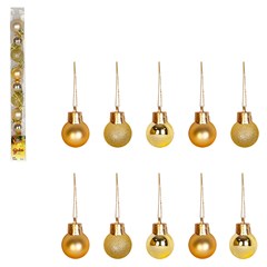 Bola tb lisa 3cm 10pcs dourada               cx:048