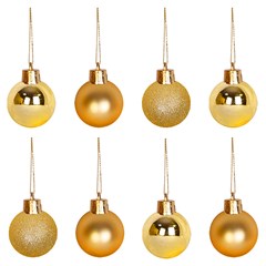 Bola tb lisa 4cm 8pcs dourada                cx:048