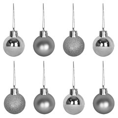 Bola tb lisa 4cm 8pcs prata                  cx:048