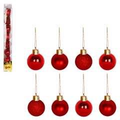 Bola tb lisa 4cm 8pcs vermelha               cx:048