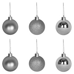 Bola tb lisa 5cm 6pcs prata                  cx:036