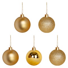 Bola tb lisa 6cm 5pcs dourada                cx:024