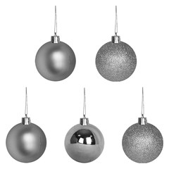 Bola tb lisa 6cm 5pcs prata                  cx:024