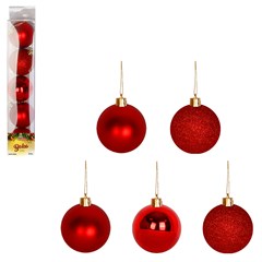 Bola tb lisa 6cm 5pcs vermelha               cx:024