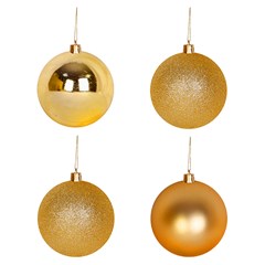 Bola tb lisa 7cm 4pcs dourada                cx:024