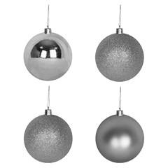 Bola tb lisa 7cm 4pcs prata                  cx:024