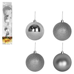 Bola tb lisa 7cm 4pcs prata                  cx:024