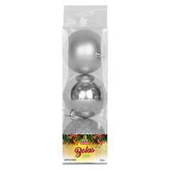 Bola tb lisa 8cm 3pcs prata                  cx:018