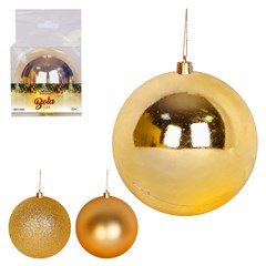 Bola tb lisa 12cm 1pc dourada                cx:012
