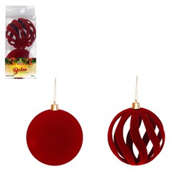 Bola tb veludo vazada 10cm 2pcs              cx:012