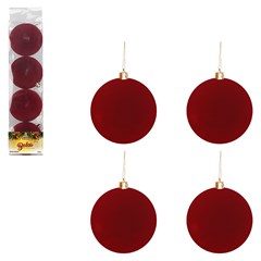 Bola tb veludo lisa 8cm 4pcs                 cx:024