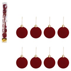 Bola tb veludo lisa 6cm 8pcs                 cx:024