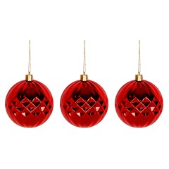 Bola tb diamond 8cm 3pcs vermelho            cx:036