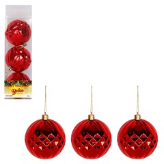 Bola tb diamond 8cm 3pcs vermelho            cx:036