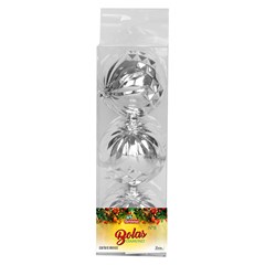 Bola tb diamond 8cm 3pcs prata               cx:036