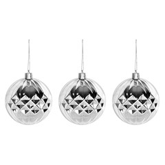 Bola tb diamond 8cm 3pcs prata               cx:036