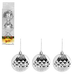Bola tb diamond 8cm 3pcs prata               cx:036
