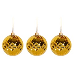 Bola tb diamond 8cm 3pcs dourado             cx:036