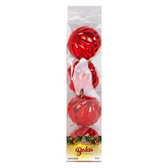 Bola tb diamond 7cm 4pcs vermelho            cx:036