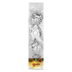 Bola tb diamond 7cm 4pcs prata               cx:036