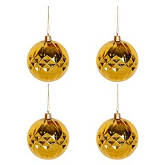 Bola tb diamond 7cm 4pcs dourado             cx:036