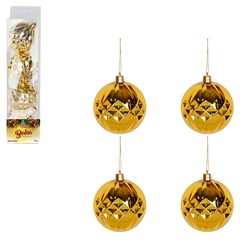 Bola tb diamond 7cm 4pcs dourado             cx:036