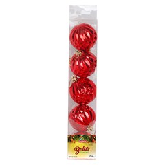 Bola tb diamond 6cm 5pcs vermelho            cx:036