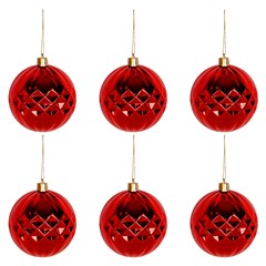 Bola tb diamond 6cm 5pcs vermelho            cx:036