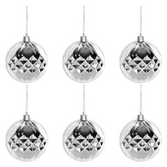 Bola tb diamond 6cm 5pcs prata               cx:036