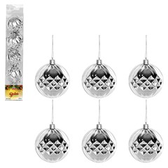 Bola tb diamond 6cm 5pcs prata               cx:036