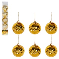 Bola tb diamond 6cm 5pcs dourado             cx:036