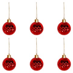 Bola tb diamond 5cm 6pcs vermelho            cx:036